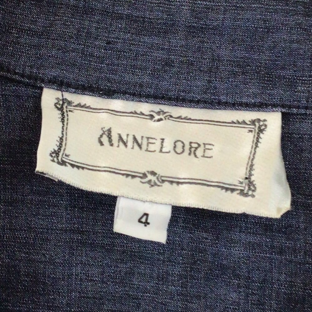 Anne Lore Blue Short Sleeve Linen Blend Dress with Pockets - Picture 2 of 7